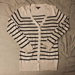 Navy Blue and Gray Cardigan